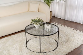 Nordure Aurum Mesa de Café Negra y Gris